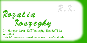 rozalia koszeghy business card